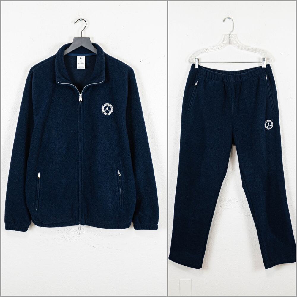 Jordan x Union LA Logo Track Jacket & Pant Set Fleece Navy size Large